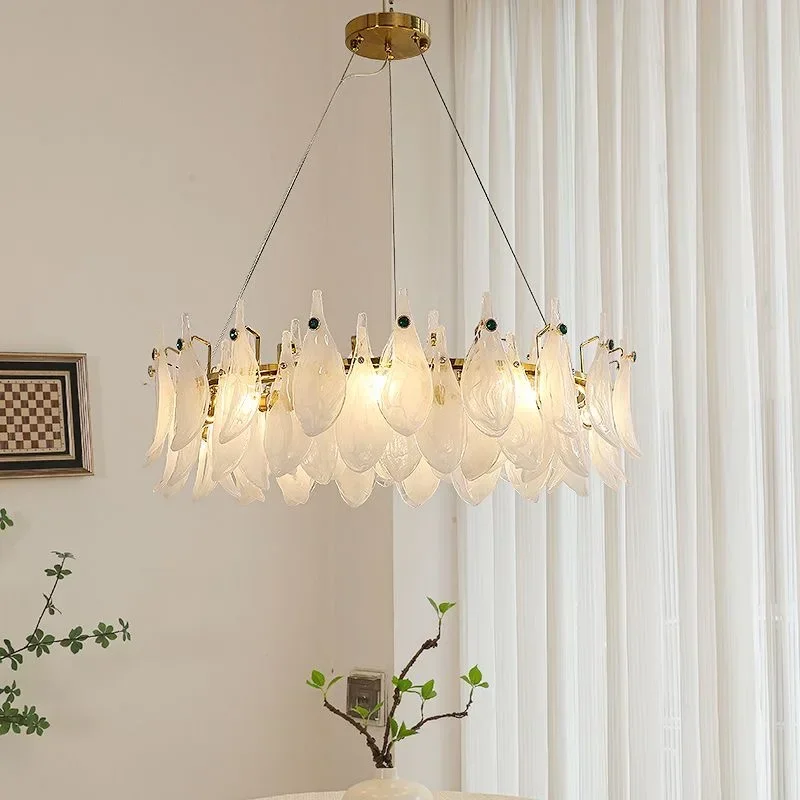 Modern LED Cloud Glass Ceiling Chandeliers Light Luxury Villa Pendant Light Atmosphere High-end  Living Dining Room Hanging Lamp