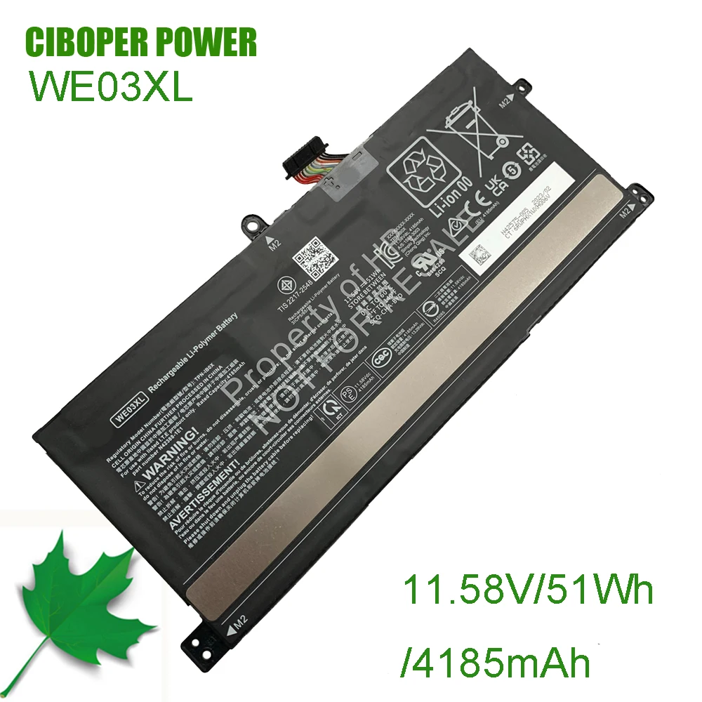 

CP Laptop Battery WE03XL 11.58V/51Wh/4185mAh For WE03XL N39817-cF1 Notebook