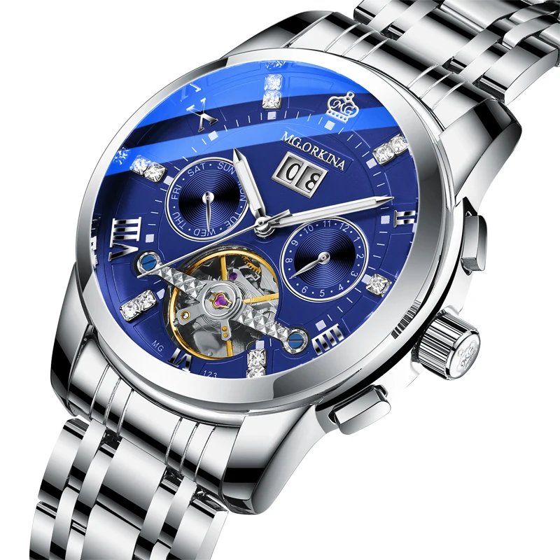 

Top Brand Luxury Tourbillon Watches Men Fashion Sport Men's Mechanical Watch Stainless Steel Waterproof Automatic Wristwatches