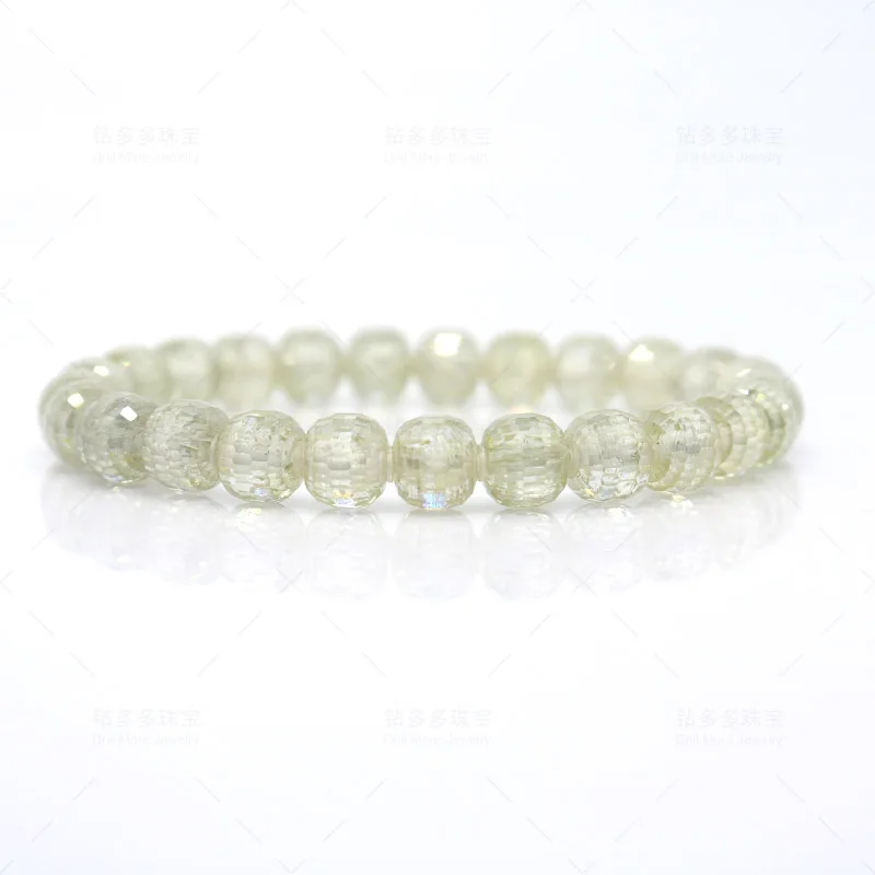 High Quality Moissanite colored beaded bracelet 8mm temperament bracelet artificial cutting cultivate jewelry factory