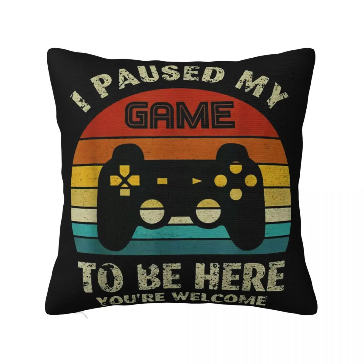 I Stop My Game To Stay Here Vintage Retro Sunset Funny Gaming Gamer T Unisex Pillow Case