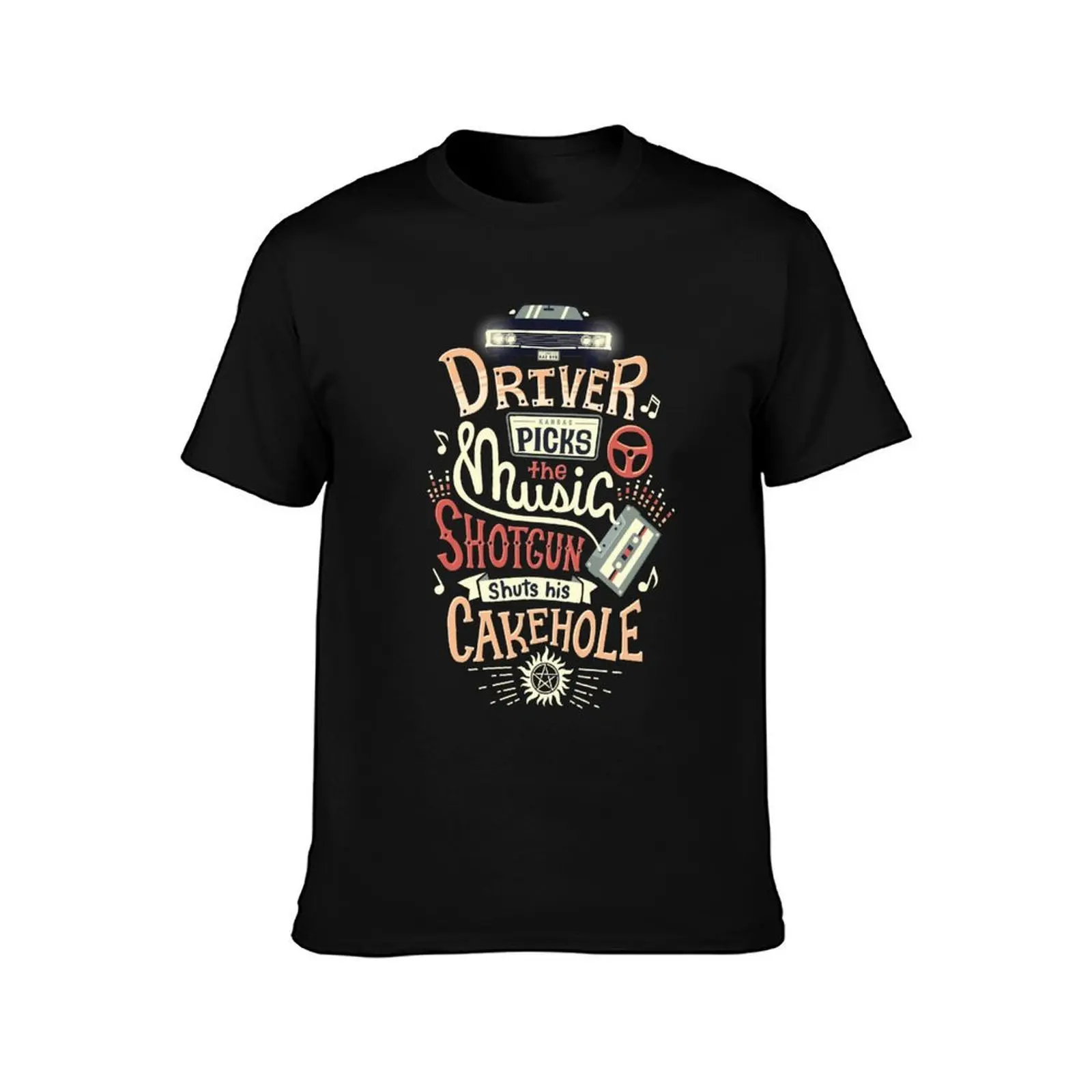 Driver picks the music T-Shirt Stylish Print Short Sleeve Tee T-Shirt