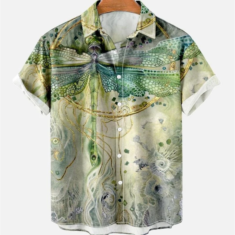 

Fashion Shark Graphic Hawaiian Shirts For Men Summer Trendy Short Sleeve 3D Printed Shirt Loose Breathable Lapel Button Blouse