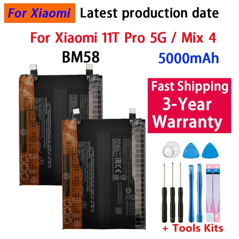 5000mAh BM58 Battery For Xiaomi 11T Pro 5G 11TPro High Quality Mobile Phone Batteries Bateria Fast Shipping
