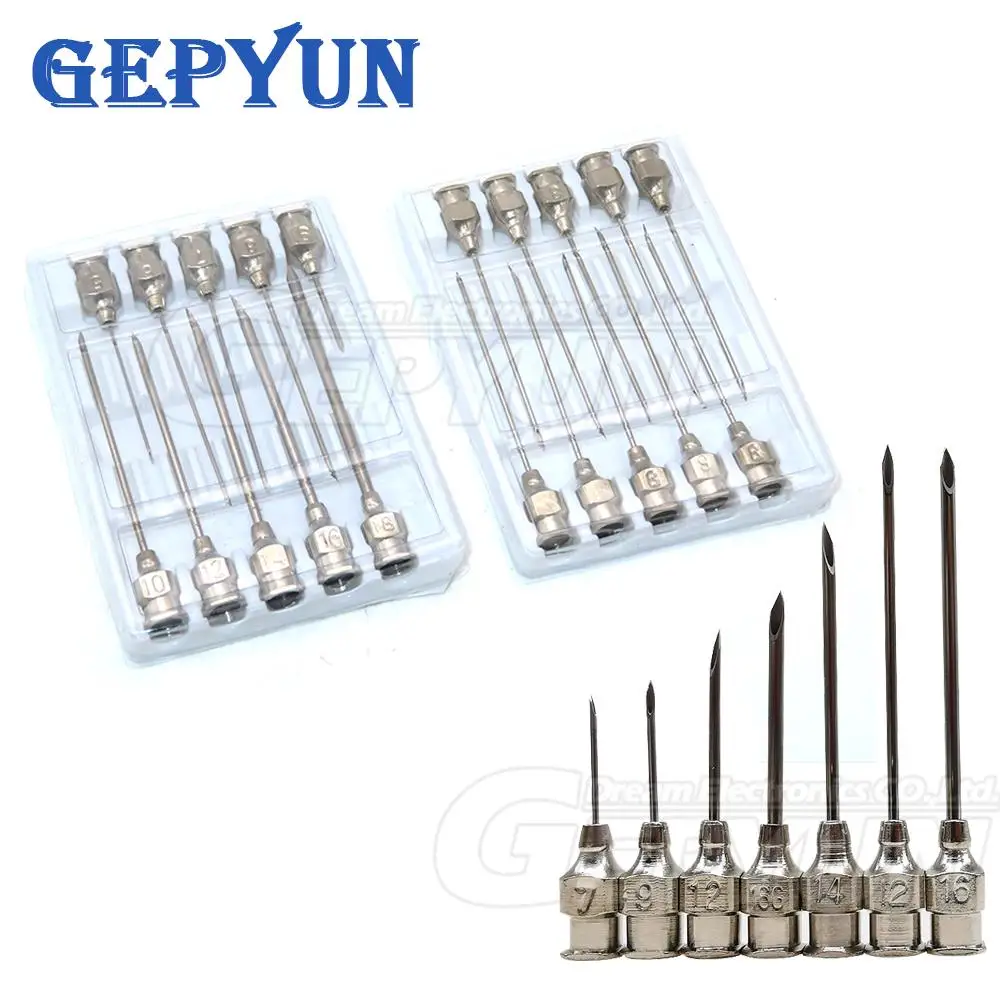 10PCS/LOT Boxs 5*20.5MM Syringe Stainless Steel Needle Veterinary Needle 5x20.5 5.5x24 6x35 6.5x29 7x36 20X38 Dispensing Needle