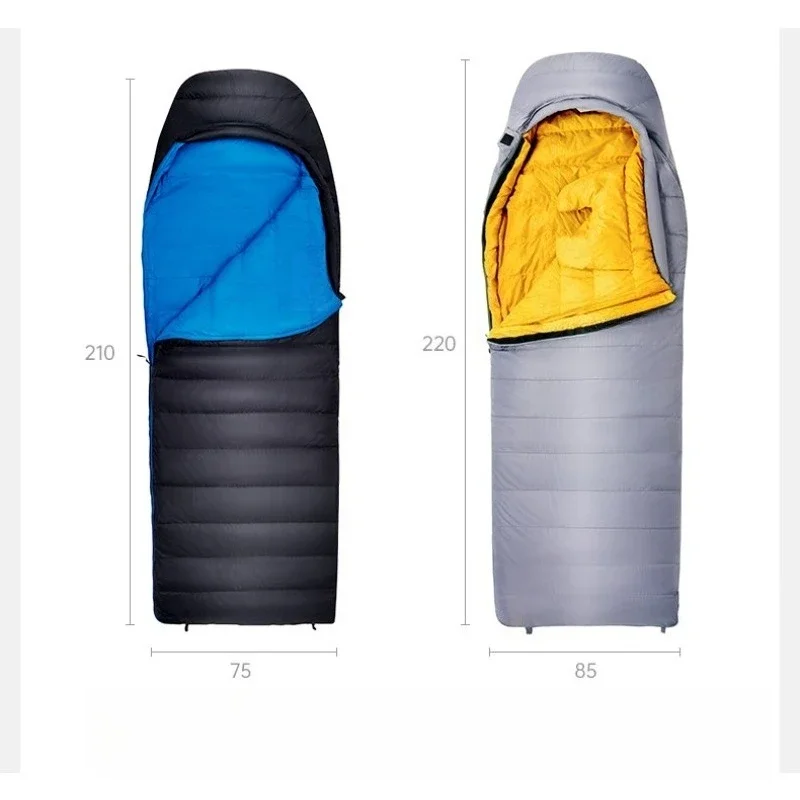 Duck down sleeping bag, outdoor camping, cold protection and warmth, lightweight portable quilt dual-purpose
