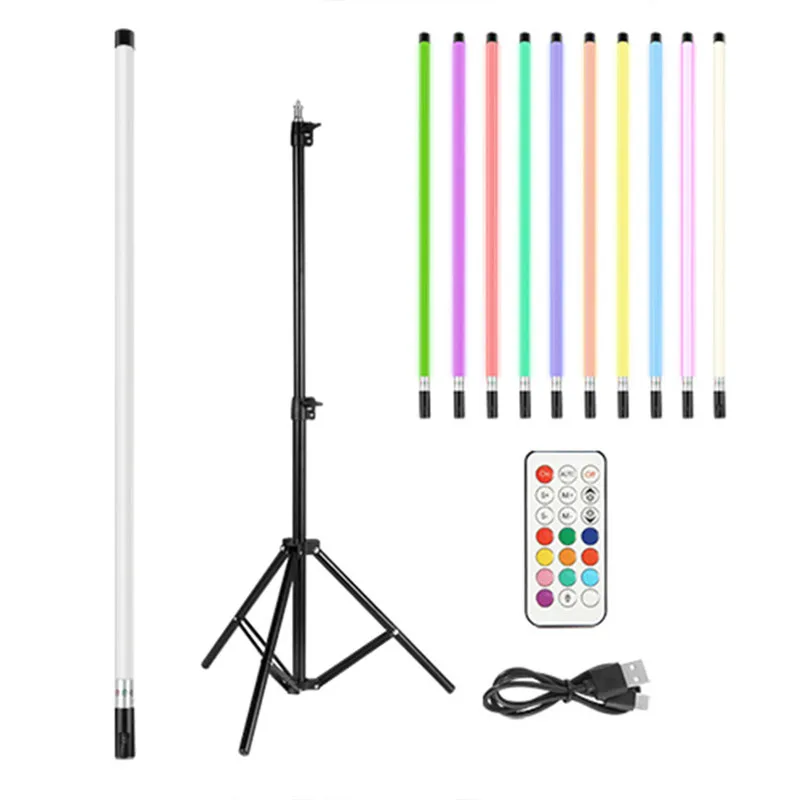 High Quality 1.2M Wireless Colorful RGB Led Dj Party Music Rhythm Controlling Stage Tube Light With Remote Control