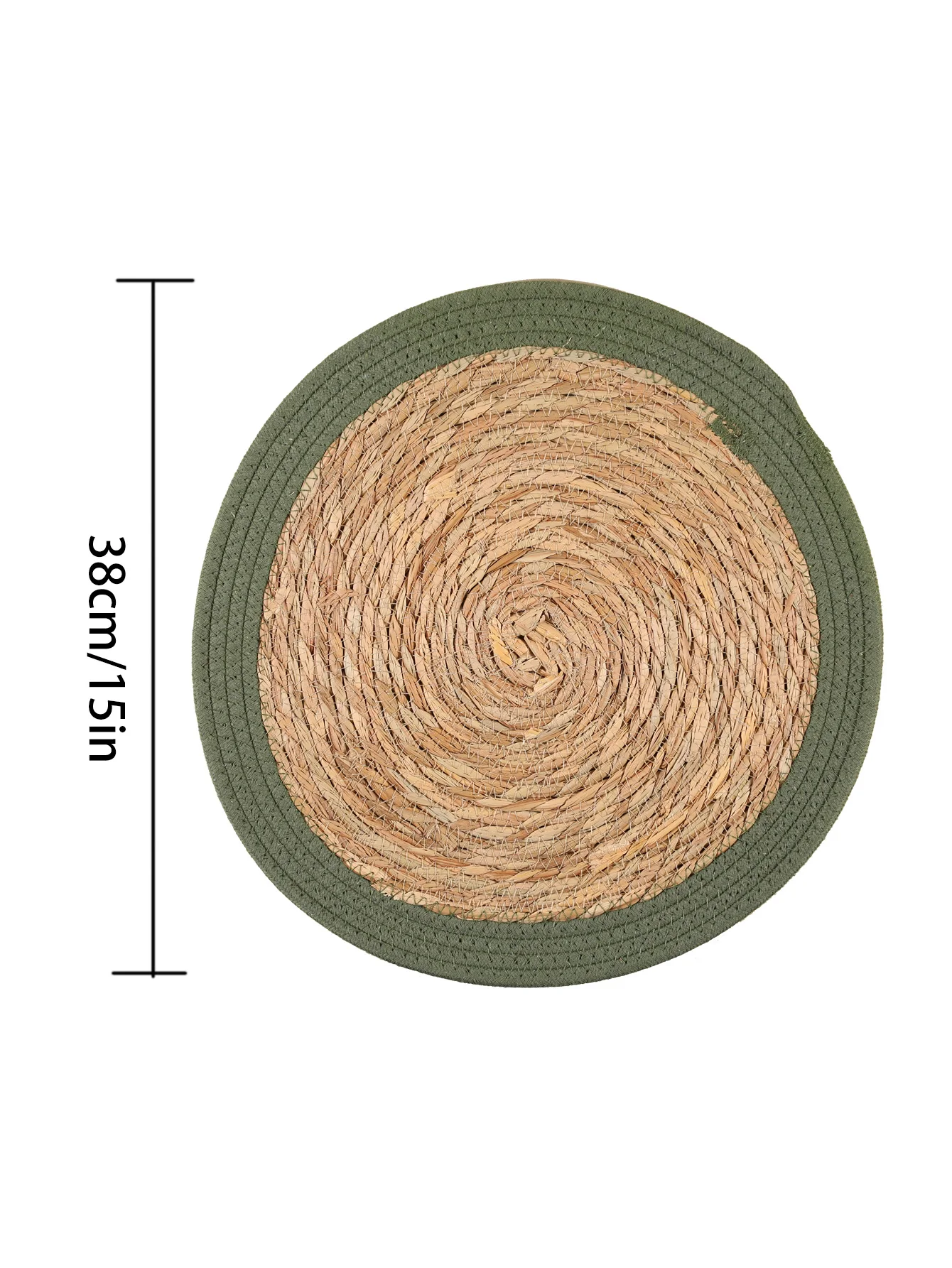 1/4pcs Christmas Natural Straw Seagrass Round Woven Place Mats Vintage Houseold Handmade Braided Dinning Table Coaster Placemats