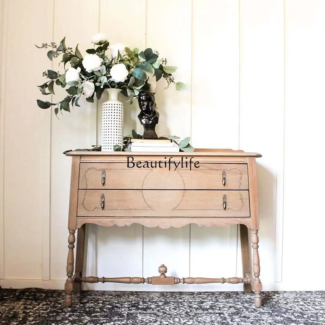 

French retro entrance cabinet, antique style, customizable storage cabinet