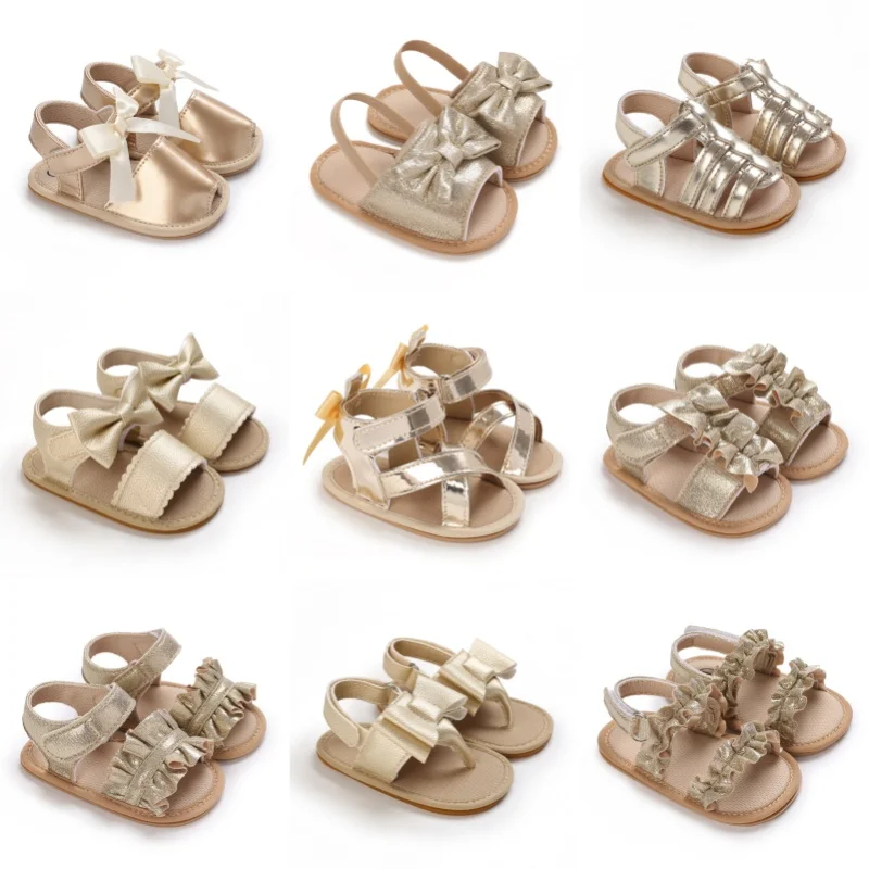 

Infant Pre Walker Shoes Golden Theme Summer Casual Sandals Fashion Classic Comfortable Soft Sole Baby Girls Footwear