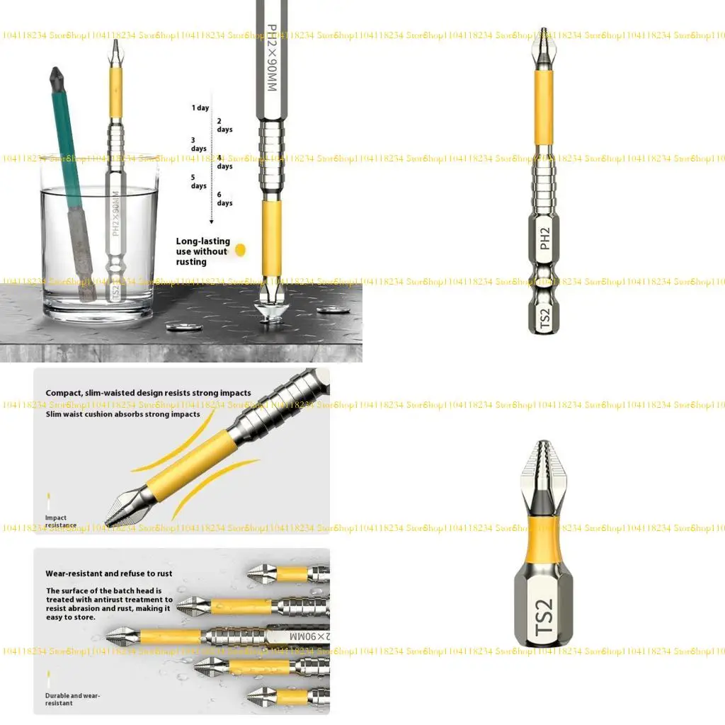 

P9FB Impact Driver Bit Set 1/4inch Hexagonal Shank Crossing Head Screwdriver Bit Steel