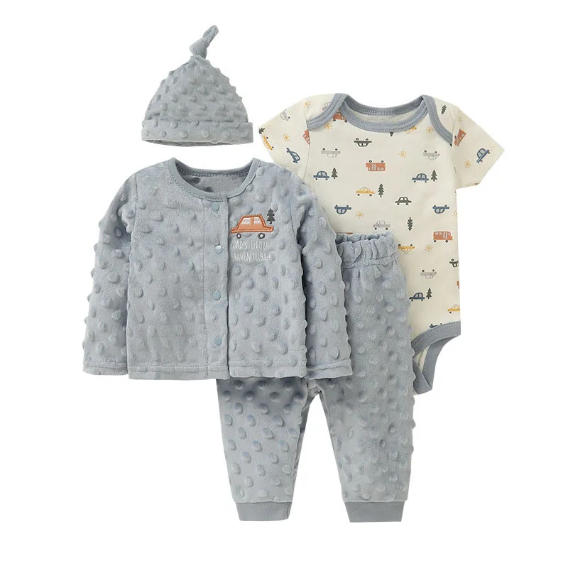 iyeal-0-12m-赤ちゃん男の子女の子漫画プリント衣装長袖フード付きスウェットシャツ-ボディスーツ-パンツ新生児スーツ-3-個