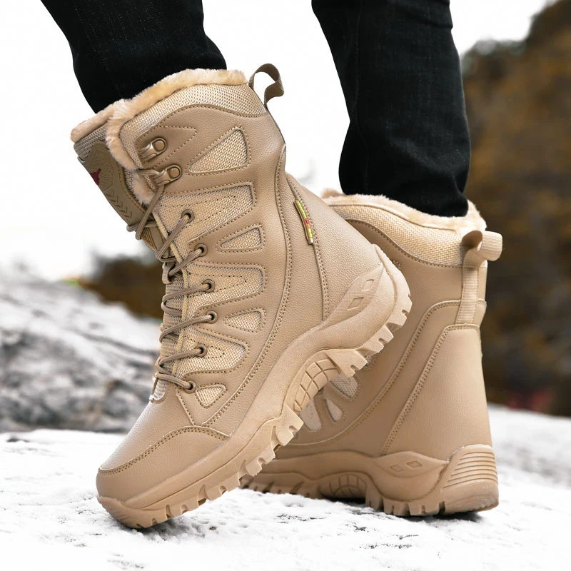 

Men's Winter Boots Thermal Waterproof | Plush Lined Sneakers| Non-Slip Snow Shoes | Outdoor Hiking Boots for Men
