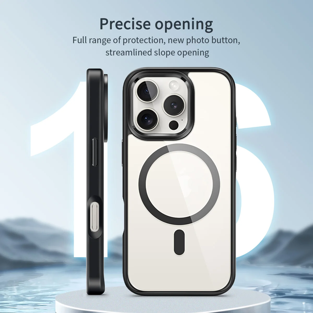 حافظة شحن لاسلكية مغناطيسية فاخرة جديدة لعام 2026 لهاتف آيفون 14 15 16 برو ماكس بلس غطاء خلفي صلب من البولي كربونات الشفاف #2