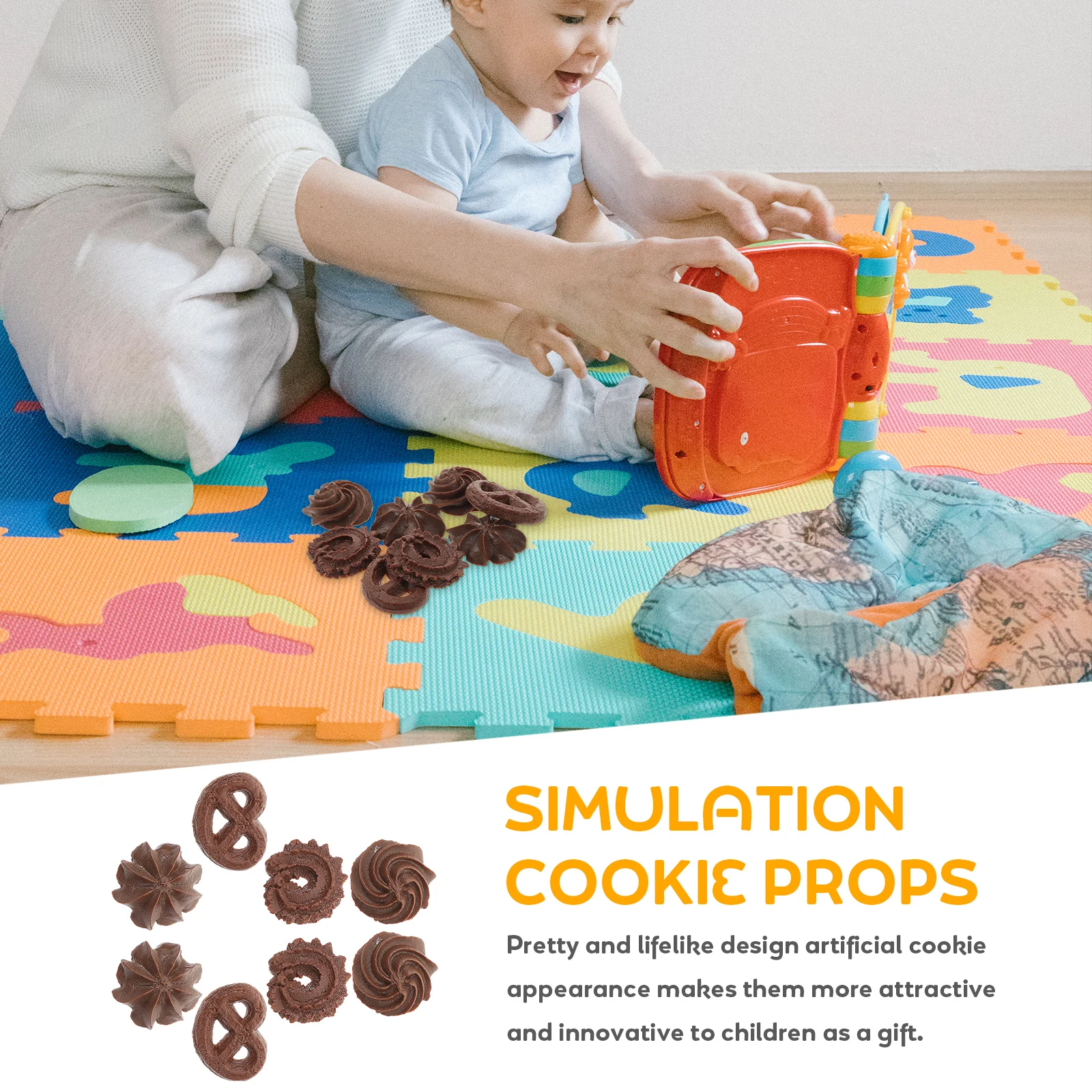 

8 Pcs Decoration Simulation Biscuits Artificial Cookie Faux Cookies Toy Fake Food Models Child
