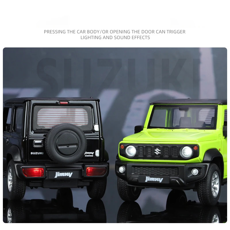 1:24 Suzuki Jimny Alloy Die Cast Toy Car Model Sound and Light Pull Back Children\'s Toy Collectibles Birthday gift