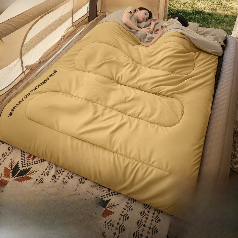 

Double sleeping bag couple adult outdoor camping quilt dual-purpose four-season universal cold-proof thickened winter