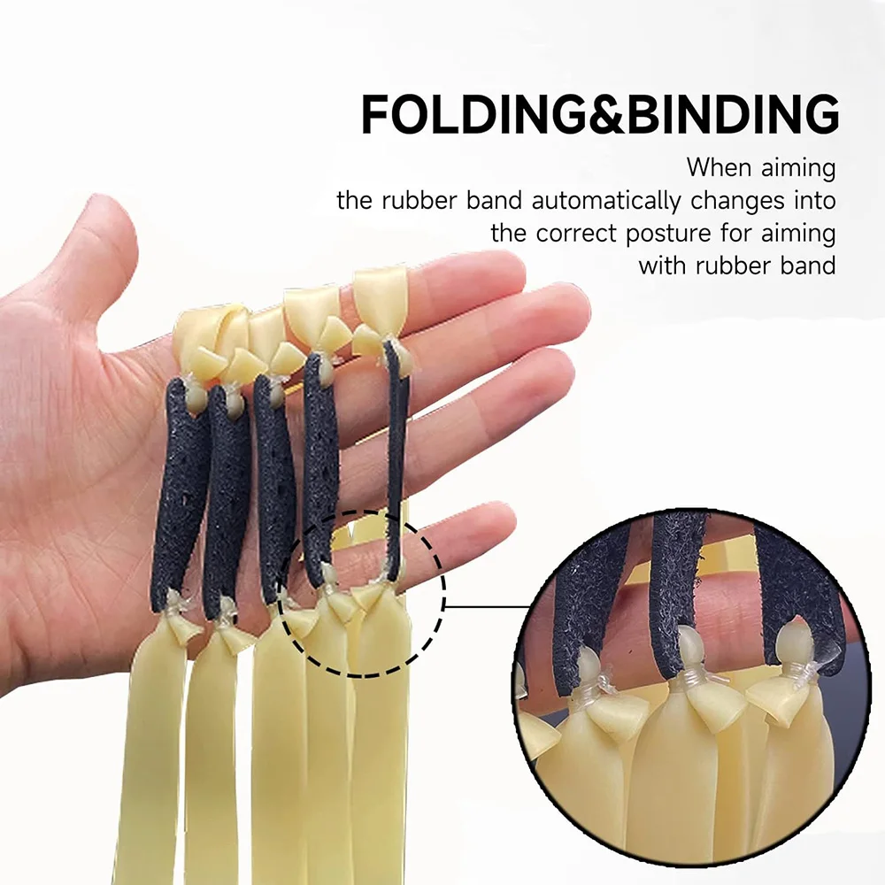 20 Pcs Thickened 0.6mm Slingshot Rubber Bands Replacement Flat Latex Band for Sling Shot Hunting Catapult Elastic Bungee