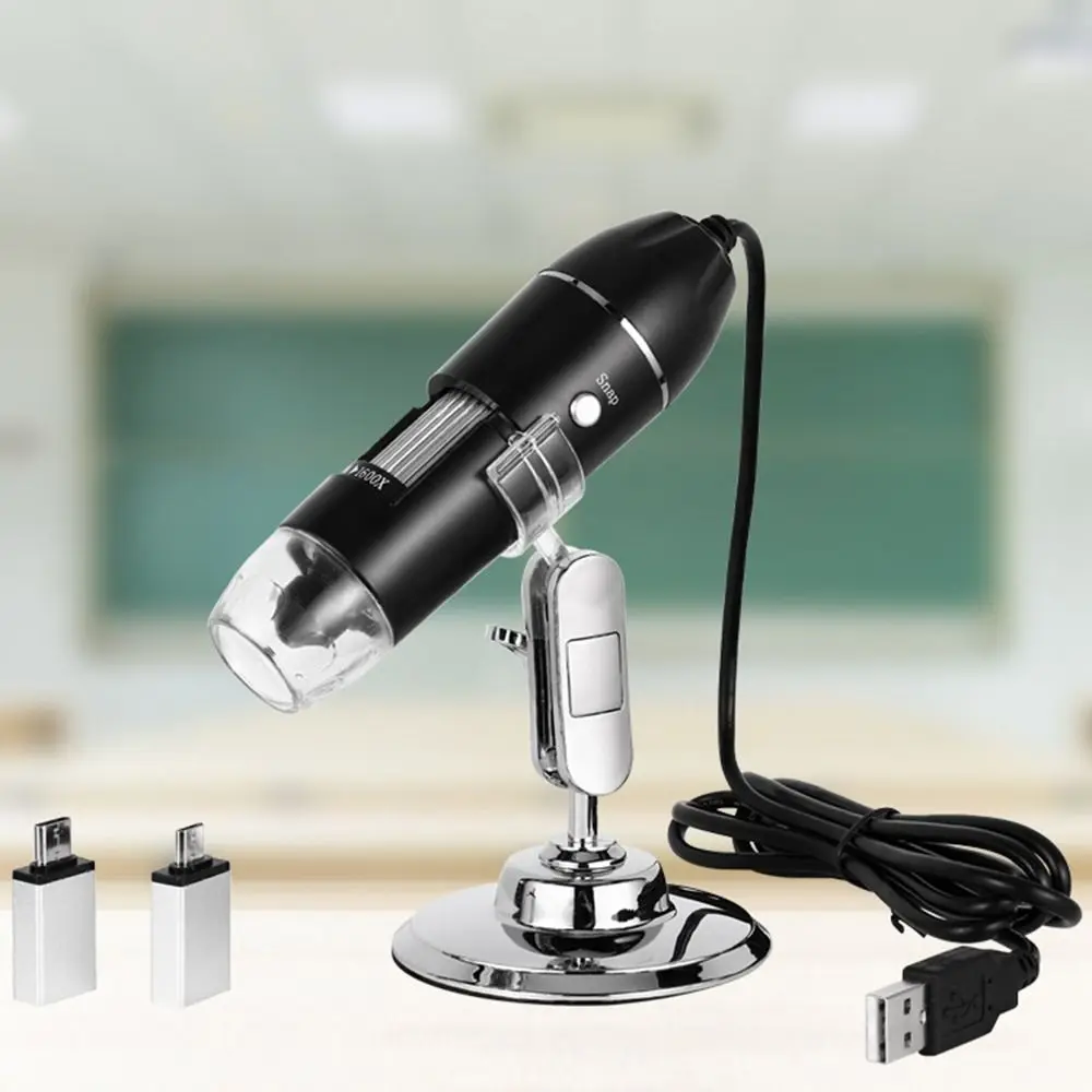 

3 in 1 USB Digital Microscope 1600X/1000X/500X 8 LED Lights Handheld HD Inspection Camera Multi-use with Adjustable Stand