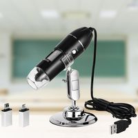 3 in 1 USB Digital Microscope 1600X/1000X/500X 8 LED Lights Handheld HD Inspection Camera Multi-use with Adjustable Stand