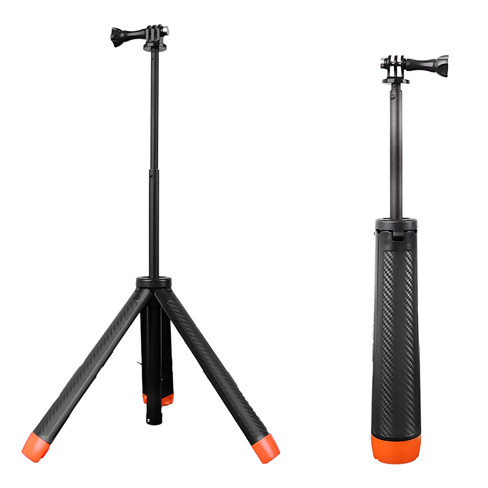 Action-Kamera-Selfie-Stick-Stativ, orange Kamera, schwimmendes Selfie-Stick-Stativ, ausziehbar, weitgehend kompatibles ABS für X4 3 Ace Pro 2