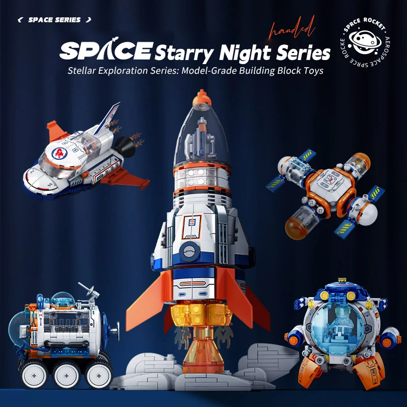 

Aerospace Rocket Space Capsule Exploration Space Shuttle Space Station Model City Building Blocks Brick Blocks Children's Kit To