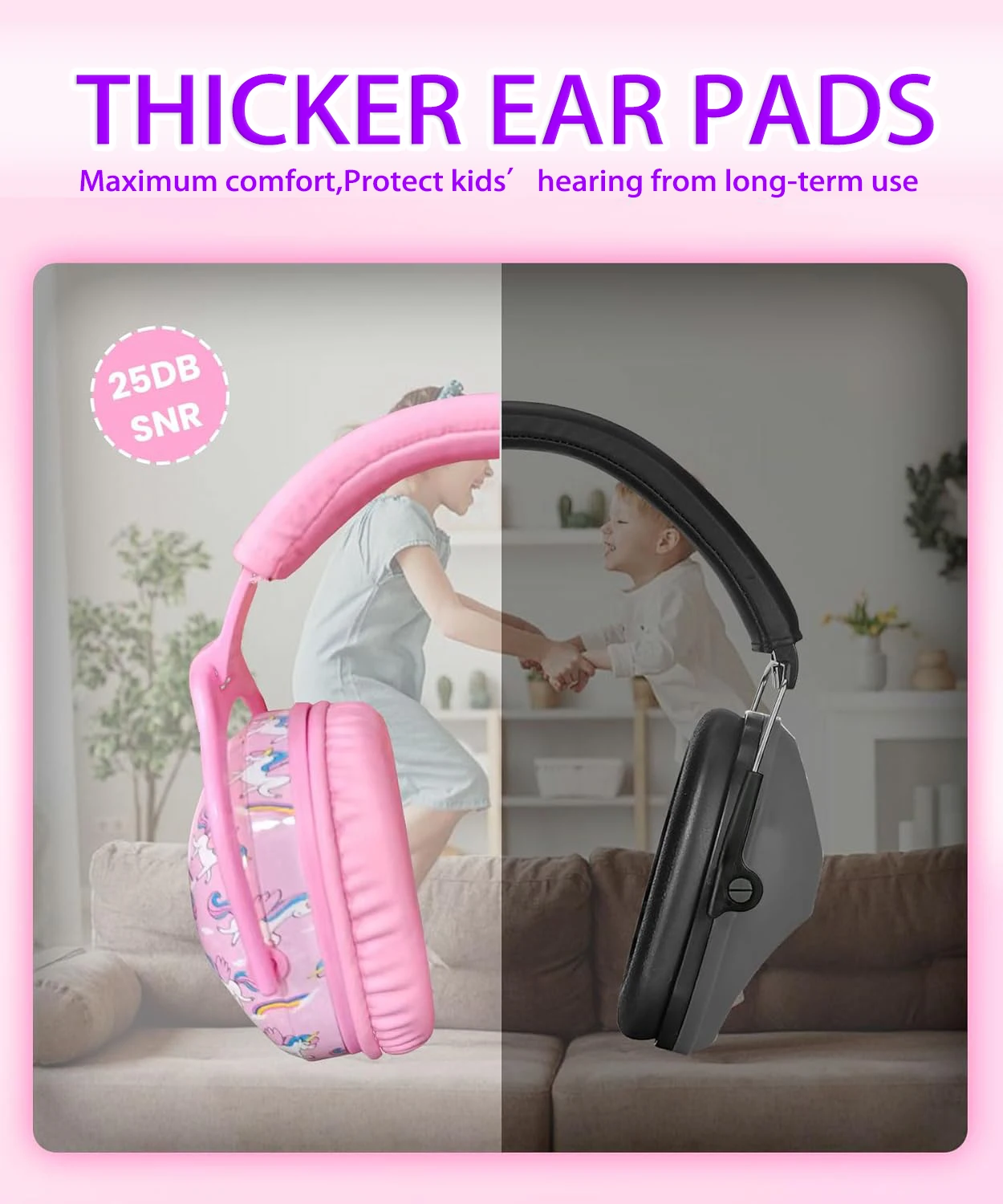 ZOHAN Kids Ear Protection Earmuffs Safety Hearing Ear Muffs Unicorn Noise Reduction Headphones Children Protective Ear cover