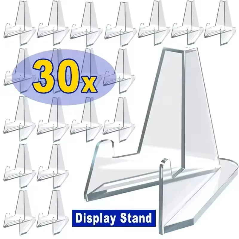 10/30PCS Triangular Card Display Stand Mini Acrylic Idol Photo Picture Holder Stands for Coin Sports Trading Cards Display Racks