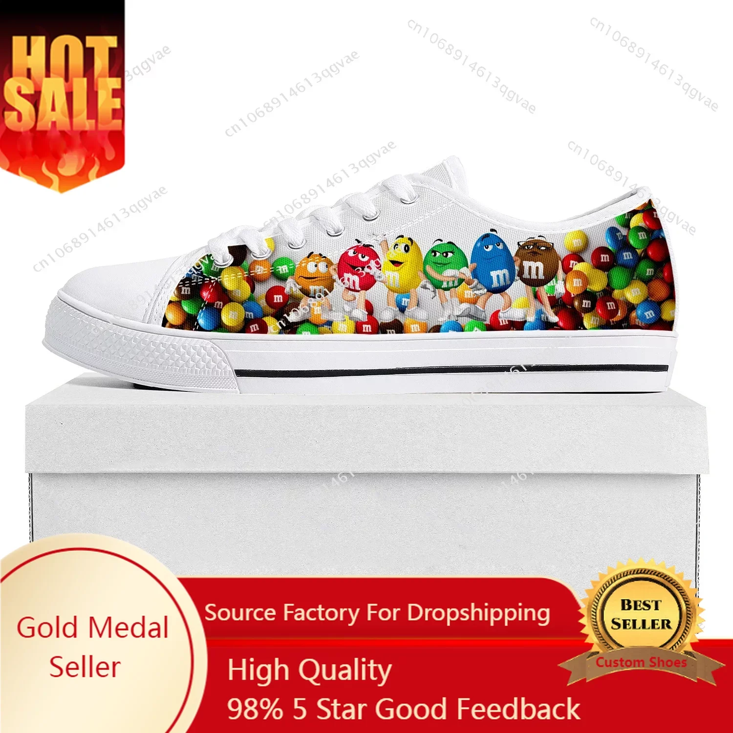 M Chocolate Cartoon Low Top High Quality Sneakers Mens Womens Teenager Pop Canvas Sneaker Prode Casual Couple Shoes Custom Shoe