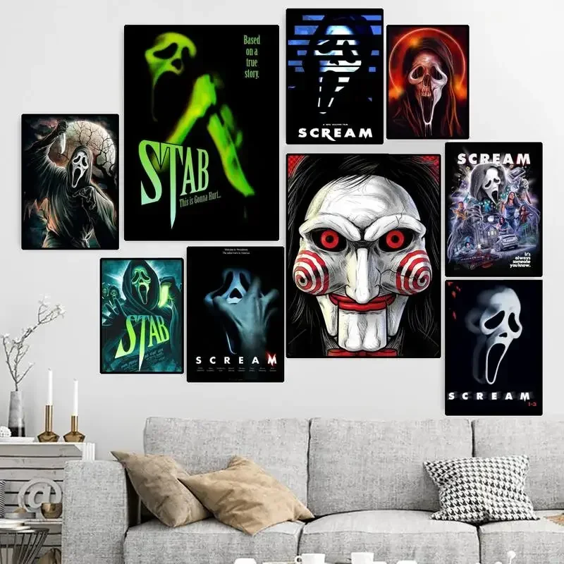 Personalized Classic Horror Movie Poster - Retro HD Canvas Print for Wall Decoration, Customizable Artwork