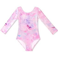 Kid Shiny Ballet Leotard Long sleeve Gymnastics Outfit One Piece Sleeveless Practice Clothes Performance Dance Costume For Girls