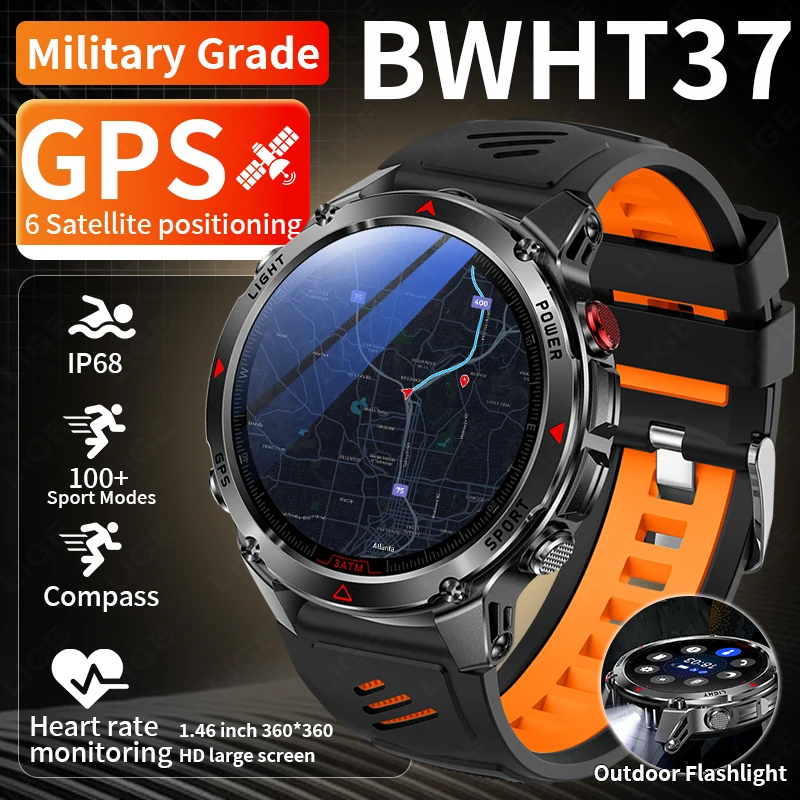 

LIGE New Outdoors Smart Watch Men 540mAh Battery 3ATM Waterproof GPS Tracker Altimeter Sports Bracelet Bluetooth Call Smartwatch
