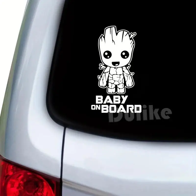 

1 шт., черно-белая наклейка с изображением дерева, детские наклейки на борту, автомобильные наклейки, водостойкий винил для безопасности окон автомобиля