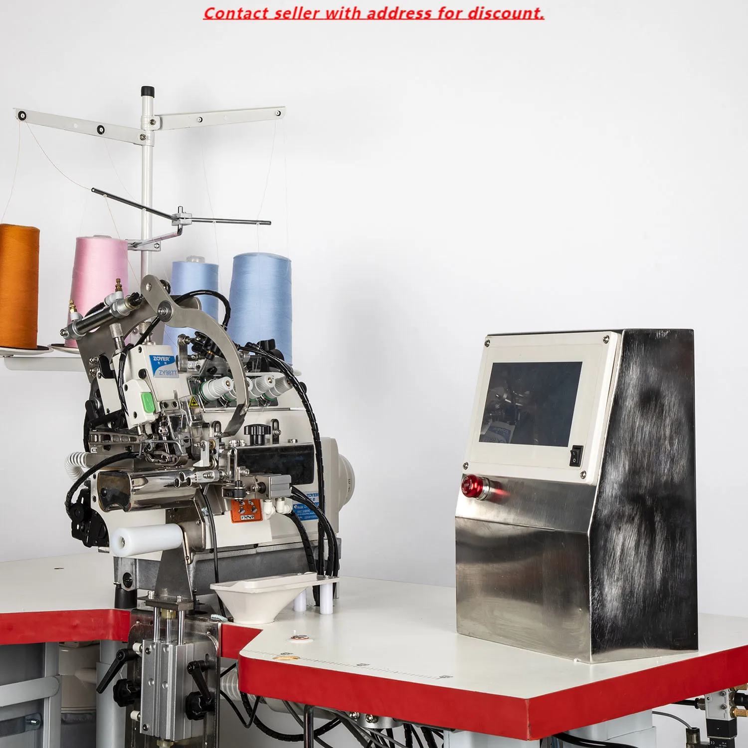 

ZY987T-4 Zoyer 4-thread Cylinder Bed Top And Bottom Feed Overseam Sewing Machine For Ruffling Material And Piping Material
