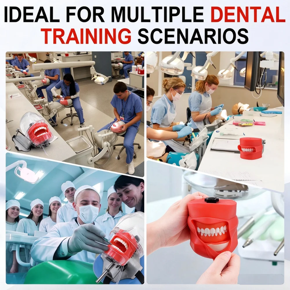 Dental Simulator Mannequin Head for Simulations Training Practice Dental Class Head Typodont Tooth Model with 28 Removable Teeth