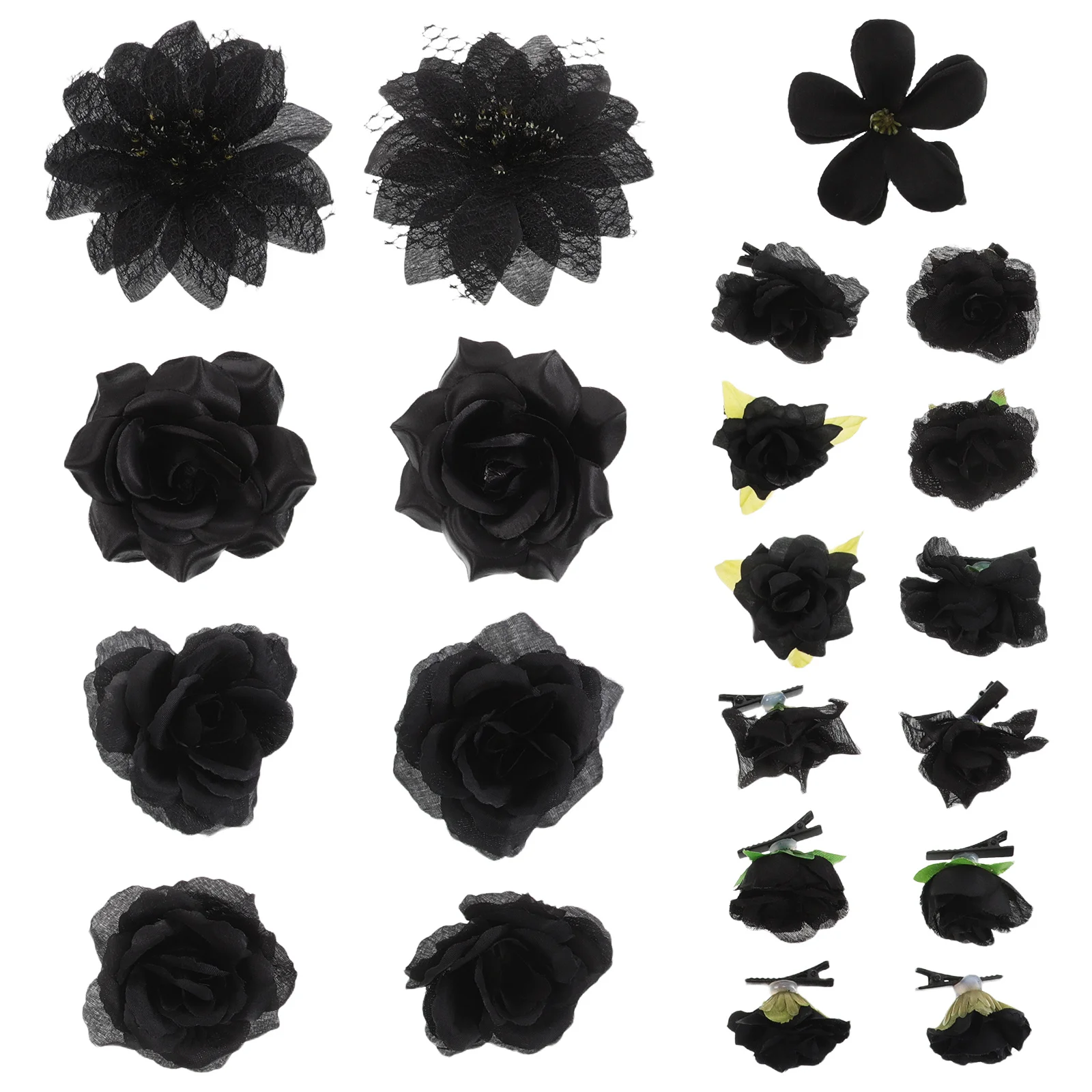 

21Pcs Rose Hairpin Set Artificial Flower Clips Wedding Bridal Party Hair Accessories Fake Rose Barrettes