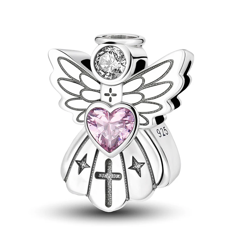 925 Sterling Silver Luminous Bow Split Love Heart Series Bead Diy Bracelet Bangle Making Gift Of High Quality Fine Jewelry