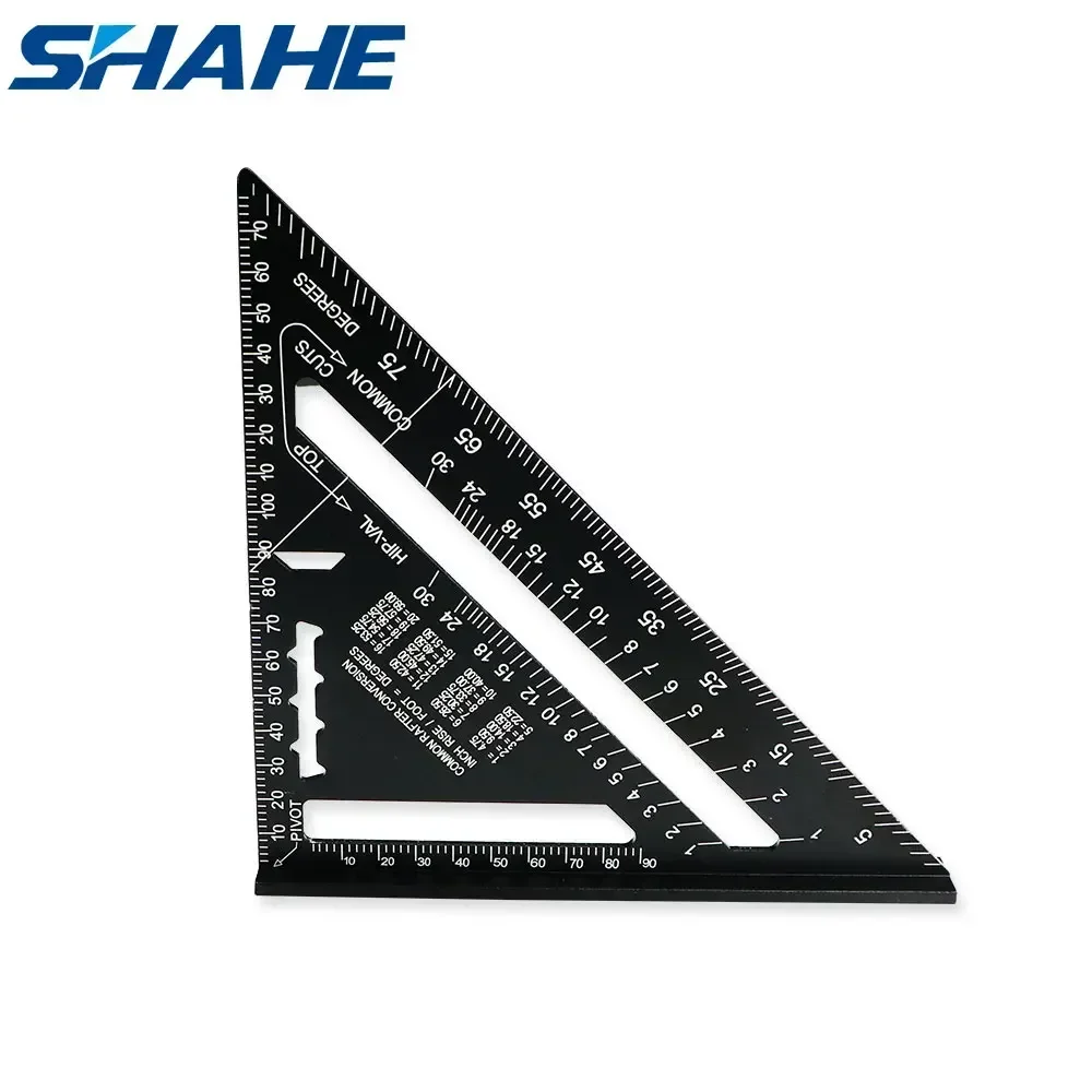 Triangle Ruler 7inch 90 Degree Aluminum Alloy Angle Protractor Metric Square For Building Framing Tools Gauges