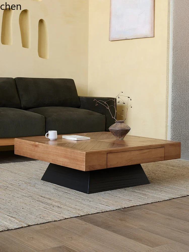 

H5.26 solid wood coffee table living room home retro creative B & B leisure small tea table simple square low table