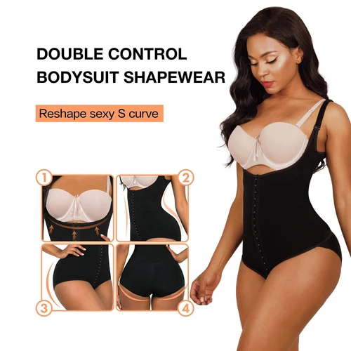 Imagen 2 del producto Moldeador de cuerpo para mujer, entrenador de cintura, levantador de glúteos, estómago plano, carpetas adelgazantes, Body, funda, vientre, corsé, bragas, ropa moldeadora
