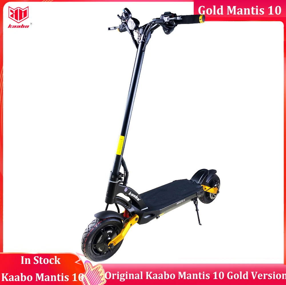 

Original Kaabo Mantis 10 Gold Version Dual Motor 2000W Scooter 60V 18.2Ah 24.5Ah Battery Foldable E-Scooter Full-hydraulic Brake