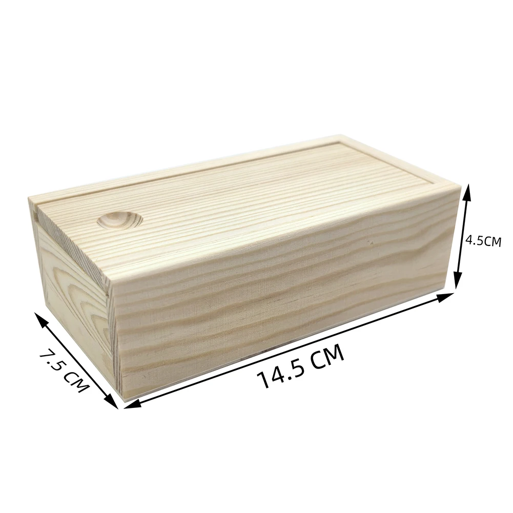 Pine Pull-out Box Sliding Cover Wooden Box Wooden Storage Box Log Drawer Wood Jewelry Organizer Case DIY Case