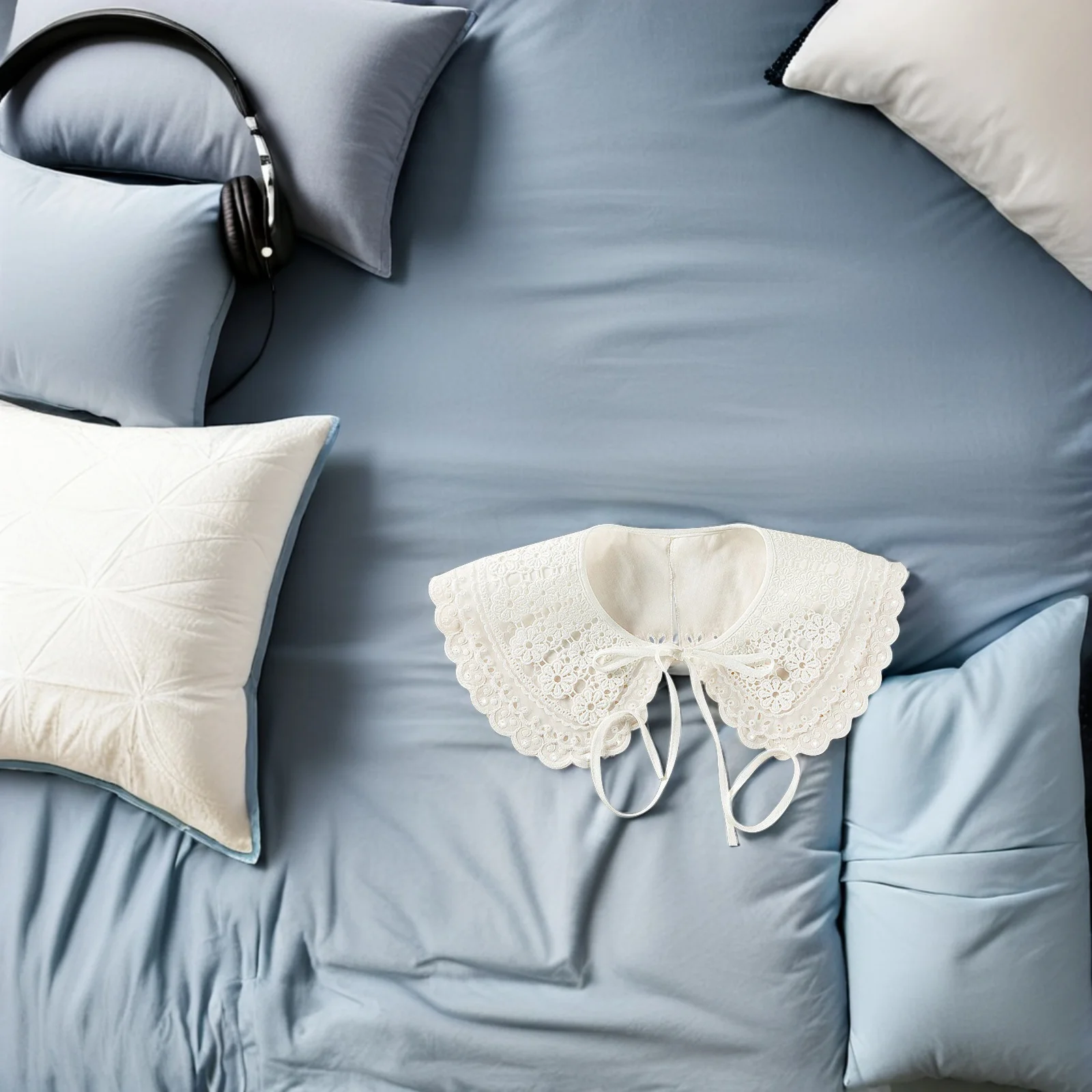 1 قطعة طوق الدانتيل والتطريز أنيقة وهمية طوق انفصال المطرزة العنق التبعي المطرزة شال الملابس التبعي #3