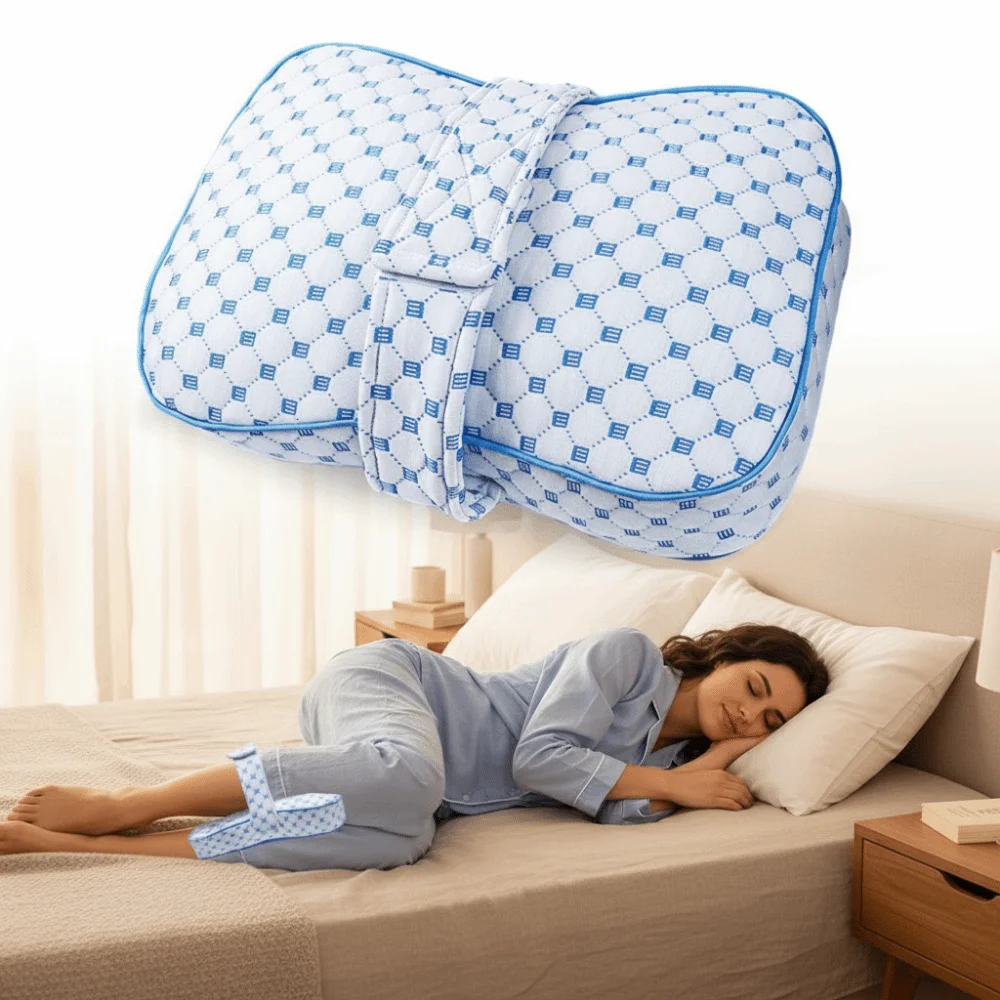 

Adjustable Strap Maternity Leg Pillow Polyester Fill Knee Support Side Sleeping Pillow Lumbar Support Washable