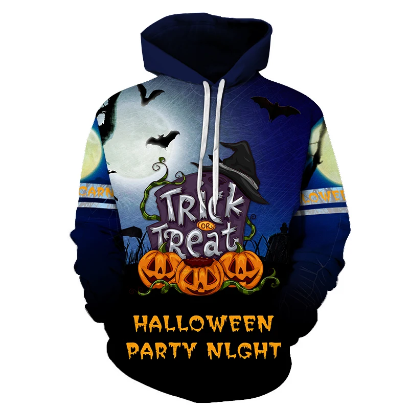 

Halloween Pattern 3D Printing Men's Hoodie Autumn And Winter Before Christmas Fashion Nightmare Horror Casual Sweatshirt Clothes