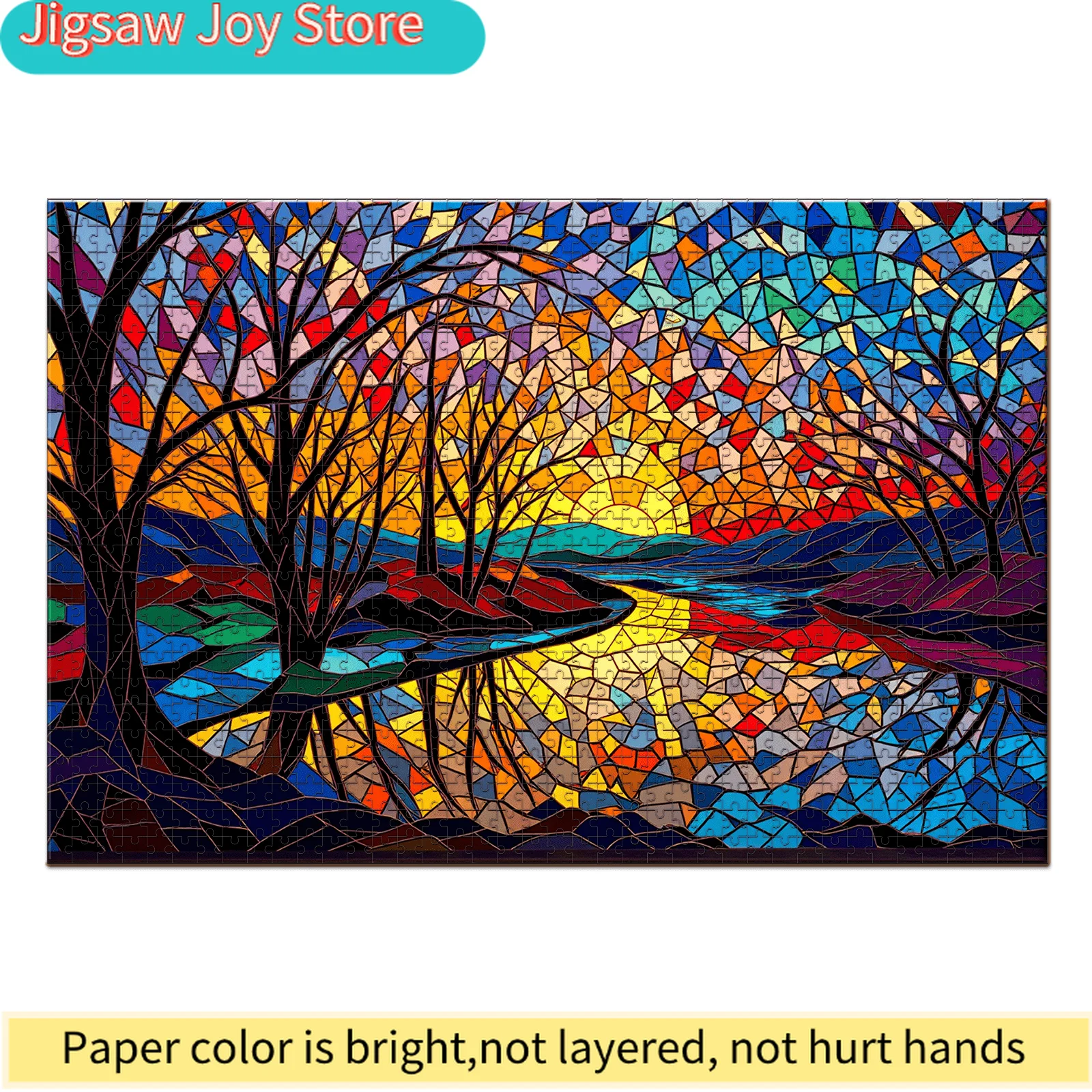 

1pc Adult Puzzle 300-500-1003pcs Colorful Glass Puzzle - Lake of Life, A Challenging and Difficult Puzzle for Adults That Can'