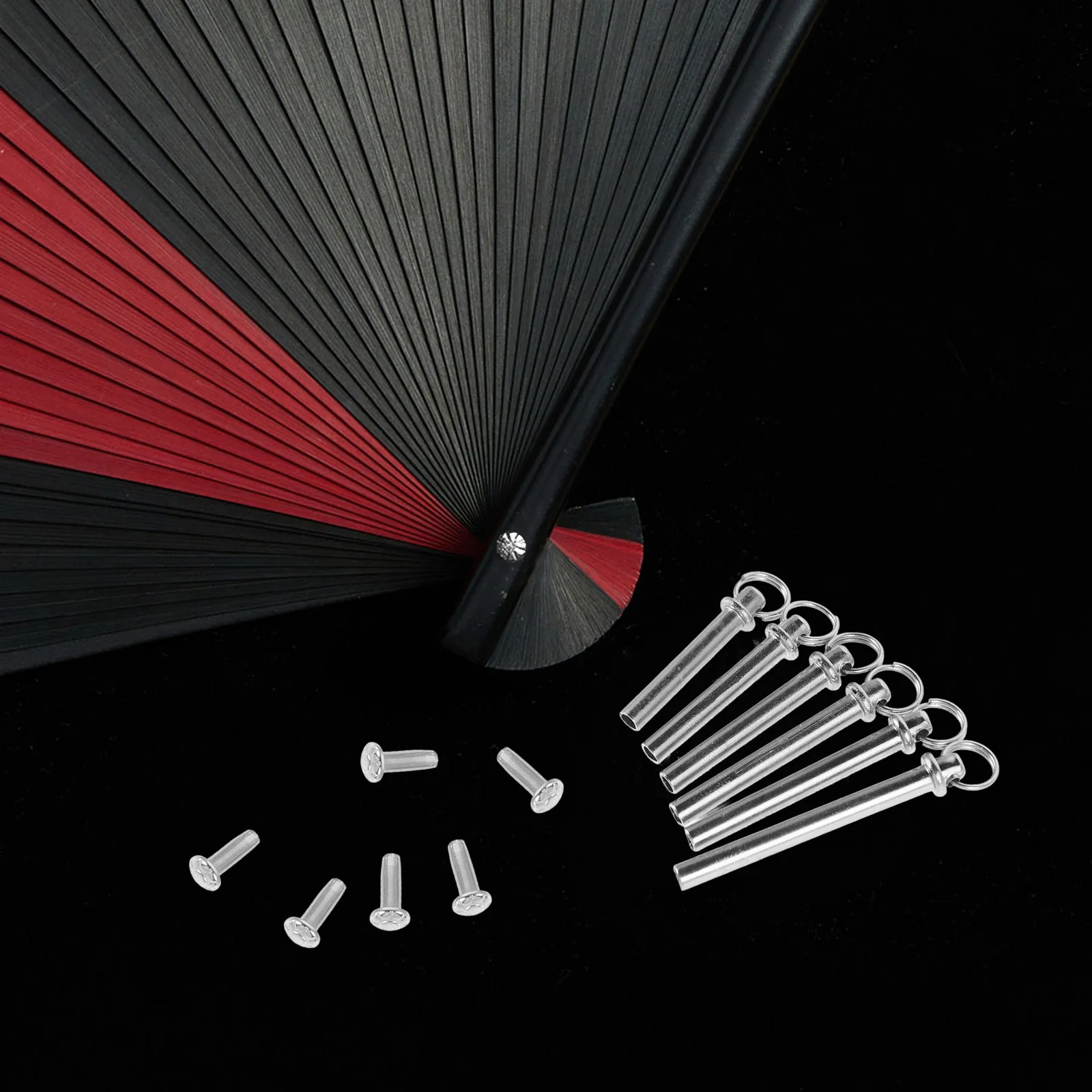 

13Sets Folding Fan Repair Parts Kit Stainless Steel Shaft Rivets Nuts Replacement Fasteners for Hand Fan Shaft Repair DIY