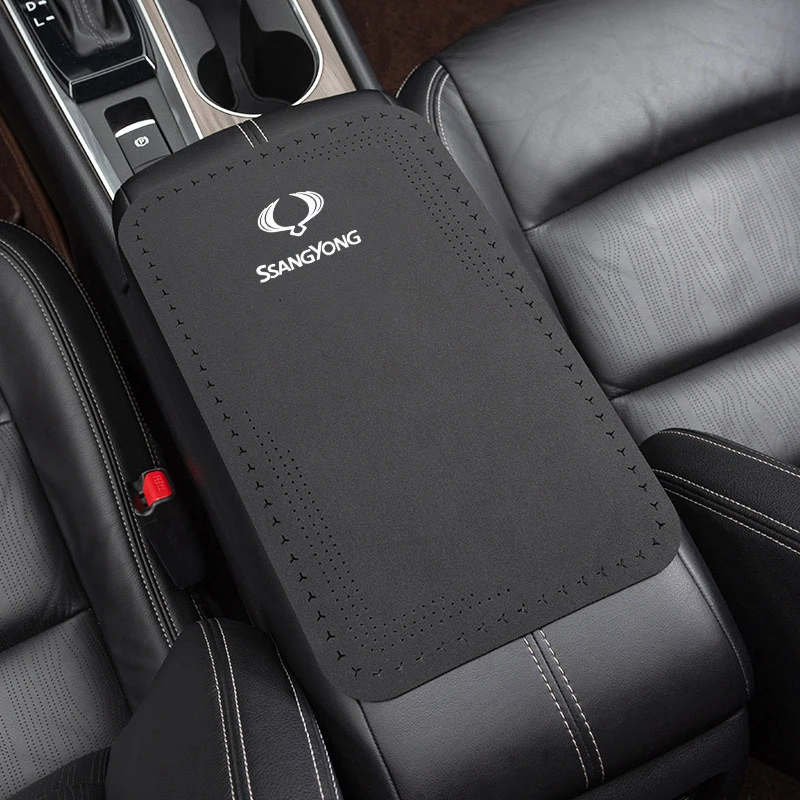 Защитная накладка на центральный подлокотник автомобиля, нескользящая для SsangYong Kyron 2, Sanka Actyon Korando Tivoli Stavic Rexton Sports Musso