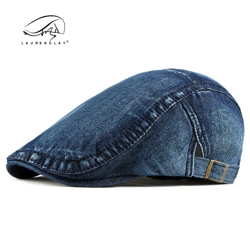 Unisex Denim Newsboy Hats Flat Ivy Gatsby Cabbie Driving Berets Hat Cotton Dad Cap for Men Women