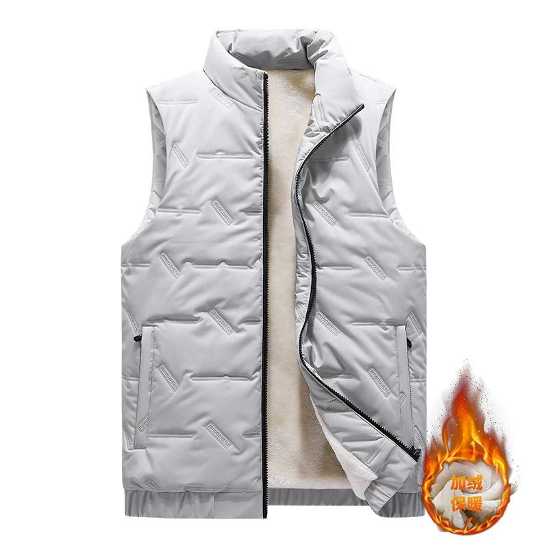 Mens Vest Jacket Warm Sleeveless Jackets Winter Waterproof Zipper Coat Autumn Stand-up Collar Casual Waistcoat Brand Clothing